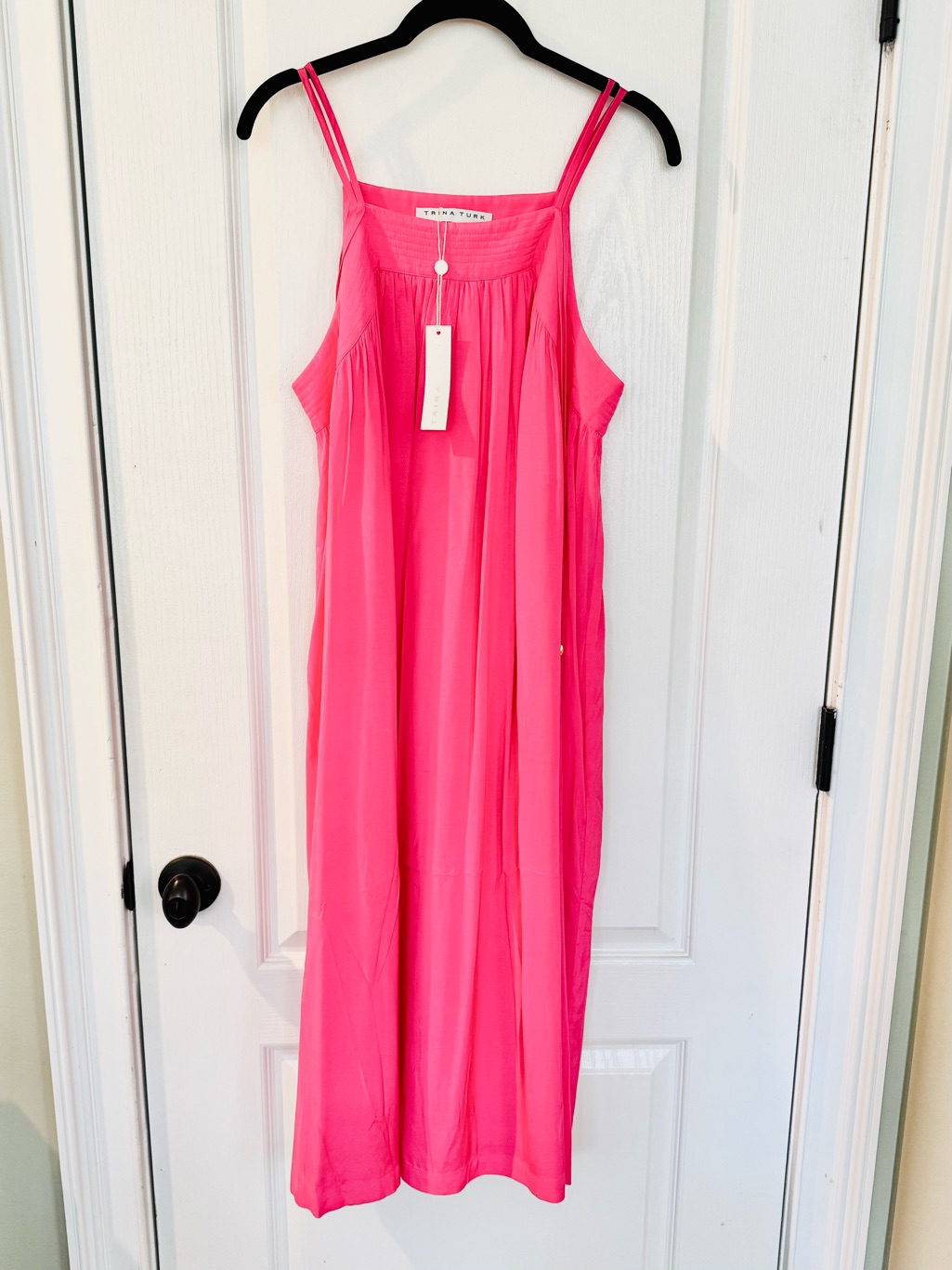 Nwt Trina Turk Vibrant Hot Pink Roomy Sleeveless Slip Dress, Womenâs Large